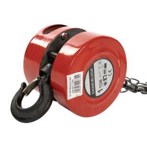 Piros 1 tonnás láncos emelő horoggal - Micul Fermier