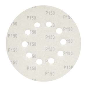 Csiszolókorong, P150 szemcseméret, 215mm átmérő, 10 lyuk, fa, fém és egyéb anyagok csiszolásához - Micul Fermier