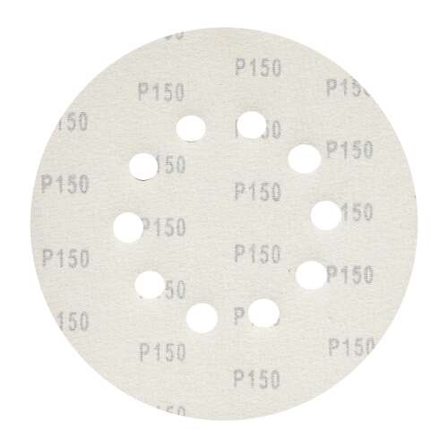 Csiszolókorong, P150 szemcseméret, 215mm átmérő, 10 lyuk, fa, fém és egyéb anyagok csiszolásához