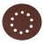 Csiszolókorong, P150 szemcseméret, 215mm átmérő, 10 lyuk, barna, fa, fém és egyéb anyagok csiszolásához