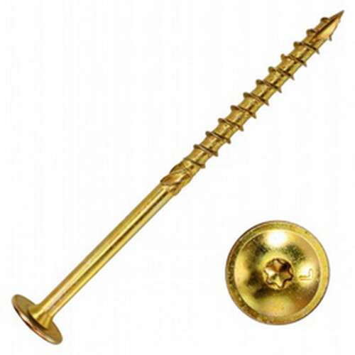 PRO-FAST 6*220 facsavar csavar, arany, 6mm x 220mm, nagy fejjel - Pro-Fast