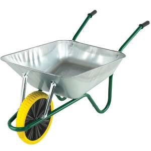 Talicska tömör gumiabronccsal, zöld váz, fém tálca - Talicska