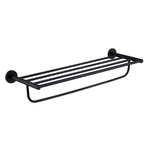 Welland Diamond fekete törölközőtartó polccal, 60 cm, 5 rúd