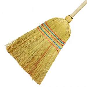 Cirokseprű 5 varrásos, természetes sörtés seprű, 5 varrásos seprű, söpréshez, takarításhoz - Kültéri seprű