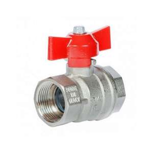 3/4 hüvelykes golyóscsap piros pillangó fogantyúval, olasz gyártmány - Golyóscsap