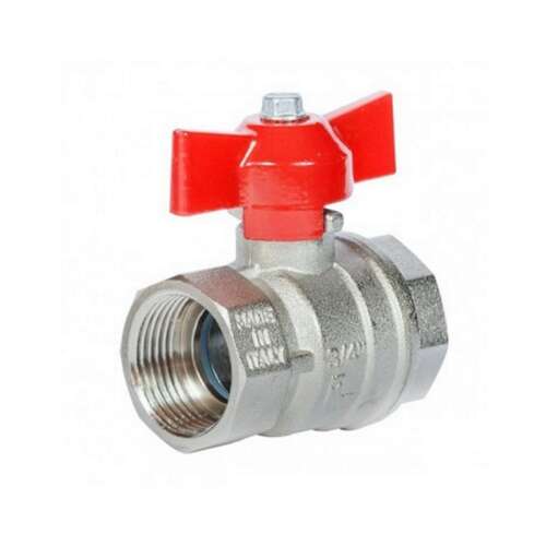 3/4 hüvelykes golyóscsap piros pillangó fogantyúval, olasz gyártmány