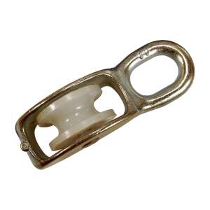 Dupla kötélcsiga, 8mm, 30mm, fém, fehér nylon kerék, kötélhez, kábelhez, dróthoz, zsinórhoz, fonálhoz, vonalhoz - Kötélcsiga