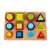 Fa alakrendező puzzle kisgyermekeknek, körökkel, négyzetekkel, hatszögekkel és háromszögekkel különböző színekben