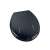 Pepita MDF toilet seat with slow-closing lid in black color, showing the top of the seat