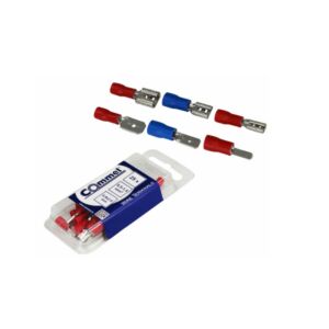 COMMET Szigetelt Csúszósaru - 0,5-1,5mm² - 6,3mm - 25db 131714562 - Kábel csatlakozó & Kábelvég