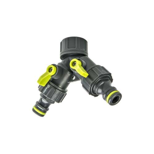 Bradas Lime Line Y-Verteiler mit Absperrventilen, 3/4" auf 1/2" Gartenschlauchverbinder