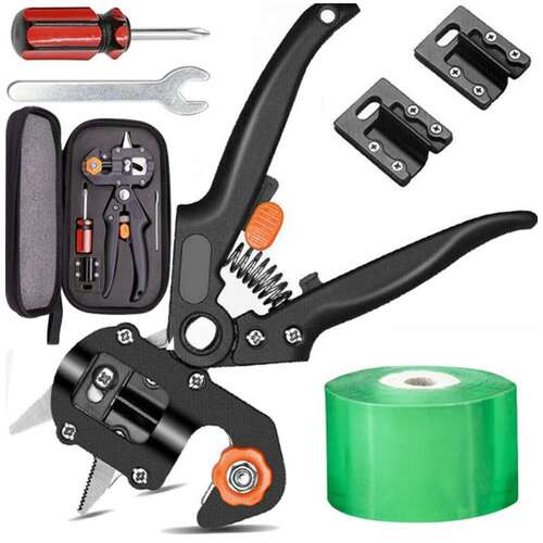 Nožnice na štepenie s 3 čepeľami, štepiaca páska, skrutkovač, kľúč a puzdro