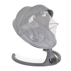 Moni Iswing elektromos babahinta, napernyővel, játékokkal és szúnyoghálóval, szürke - Cangaroo