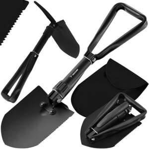 Trizand 3-in-1 folding shovel, shovel, pickaxe, saw, black - Trizand