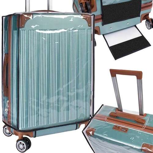 Clear suitcase cover, waterproof, 67 x 52 x 33 cm, protects luggage from scratches and dirt, easy to identify luggage at the airport