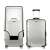 Clear suitcase cover on two suitcases, one silver and one black