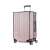 Transparent suitcase cover for medium sized suitcases, showing the cover on a pink suitcase with wheels and handle
