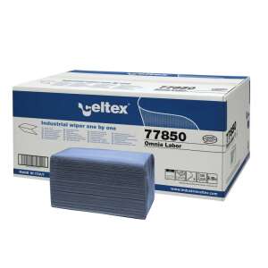 Celtex Omnia Labor blaue Industrie-Papierhandtücher, 3-lagig, 25x30cm, 8 Packungen pro Karton - Celtex