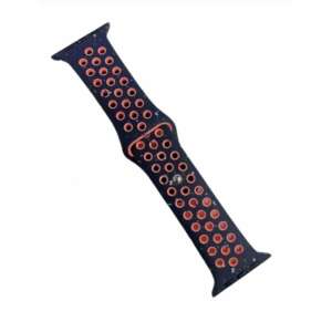 Brățară sport Nike Blue Flame neagră și portocalie pentru Apple Watch 45 mm Series 9 și Apple Watch SE 44 mm - Calculatoare si accesorii