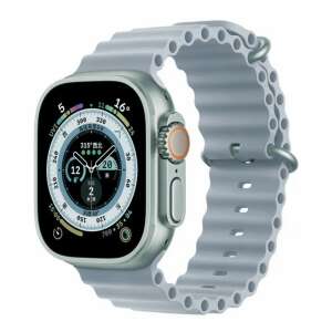 Каишка THD Ocean Band за Apple Watch, светло син цвят, съвместима с Apple Watch Ultra 49 mm и Apple Watch 42/44/45 mm - Каишка за умен часовник