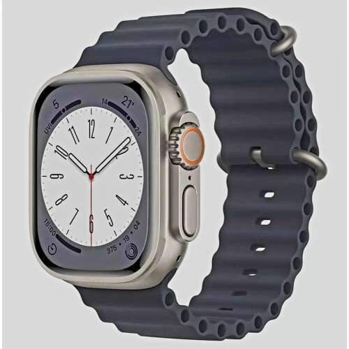 Okosóra szíj, THD, Ocean modell, kompatibilis: Apple Watch Ultra2 49 mm, Apple Watch 45 mm series 9, Apple Watch SE 44 mm, univerzális méret, viharkék