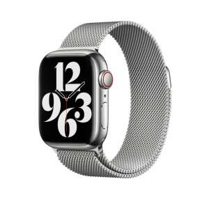 Миланска метална каишка, марка THD за Apple Watch 41 мм, серия 7 и 8, универсален размер, сребрист цвят