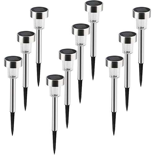 Arti Casa 10 darabos rozsdamentes acél napelemes kerti lámpa szett színváltós LED-ekkel