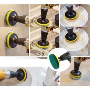 Sada kefiek na vŕtačku Kraft&Dele pri používaní na čistenie povrchov - Čistiace zariadenia