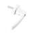 White childproof window handle with key