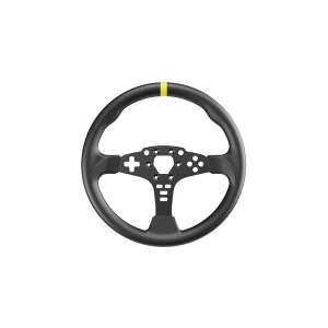 Moza Racing ES Steering Wheel Mod, 12 inch, black leather with yellow stripe - Gaming Steering Wheel