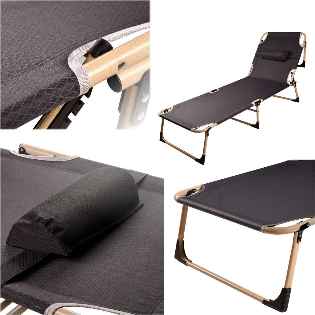 Ikonka összecsukható Kempingágy 193cm - Szürke