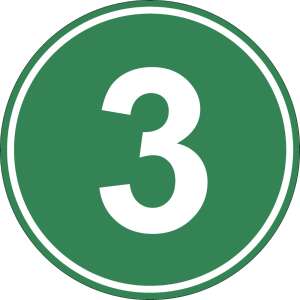 Number 3 Truck Sticker Euro 3 Diameter 22 cm