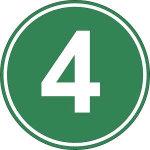 Sticker Decal Number 4 Truck Decal Euro 4 Diameter 22 cm