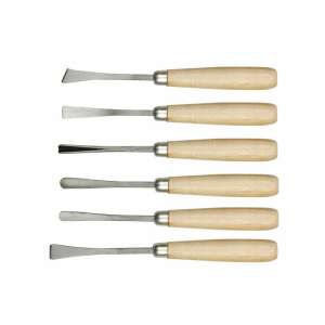 Set de sculptură în lemn cu 6 piese cu mânere din lemn - Dalte