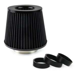 Black conical air filter with 3 adapters - Car air filter