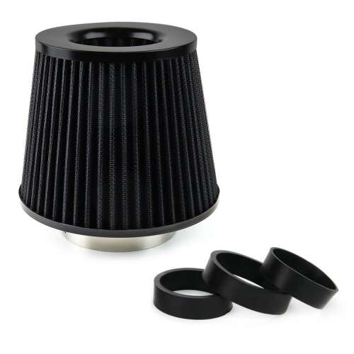 Black Conical Air Filter + 3 Adapters