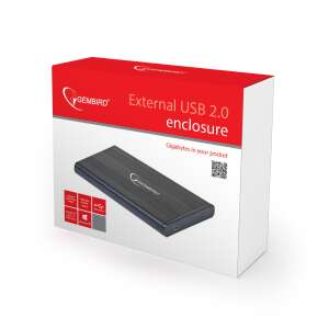 Gembird külső USB 2.0 ház 2.5'' SATA HDD-re/SSD, alumínium, fekete 79254075 
