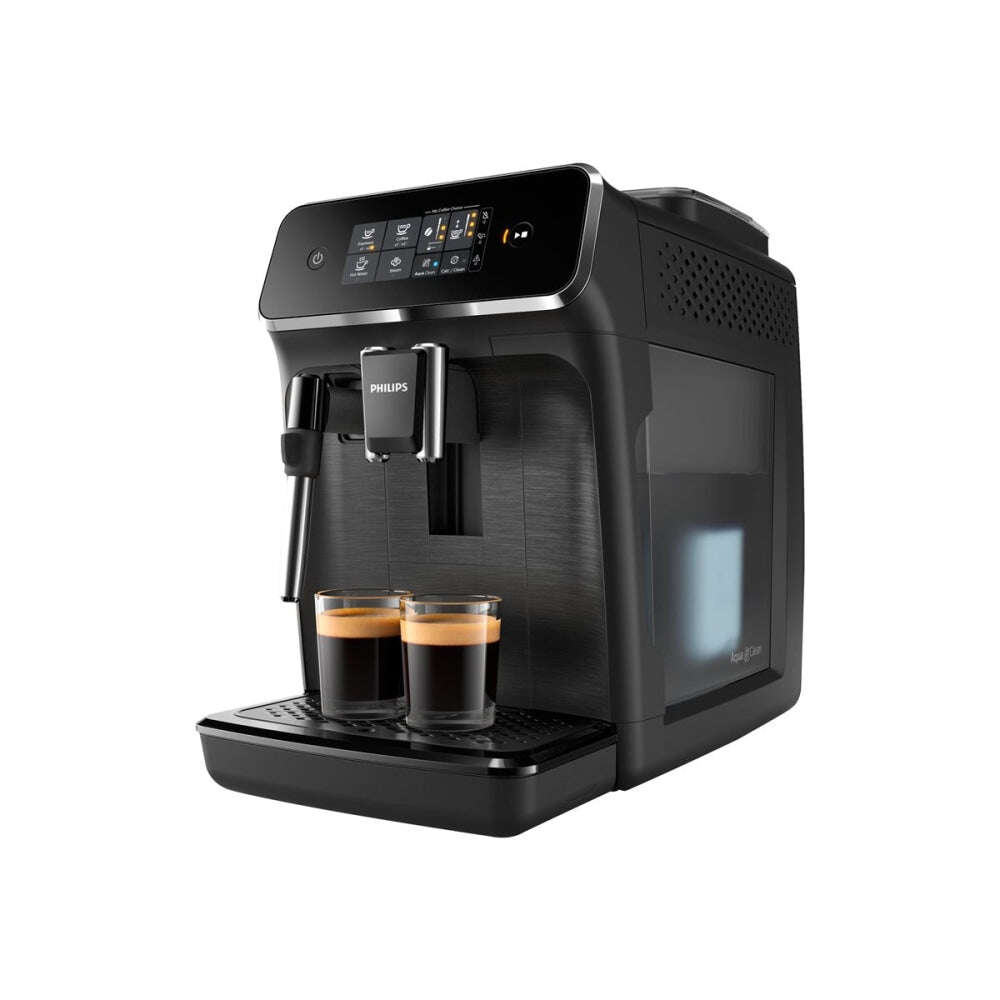 Philips ep2220/10 series 2200 automata eszpresszó kávéfőző, automatikus tejhabosító, tejhabosító rendszer, 2 kávéváltozat, aquaclean szűrő, 15 bar, kerámia habosító, őrölt kávé opció, fekete