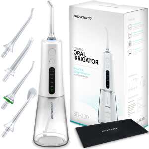 Berdsen cordless dental oral irrigator with 5 modes and 5 tips, complete set - Mouth shower and Electric toothbrush