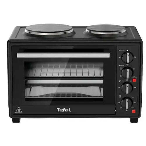 Elektromos sütő tefal optimo of463830, 32 l, 2 főzőlap, 5 főzési mód, állítható termosztát, tepsi, fekete