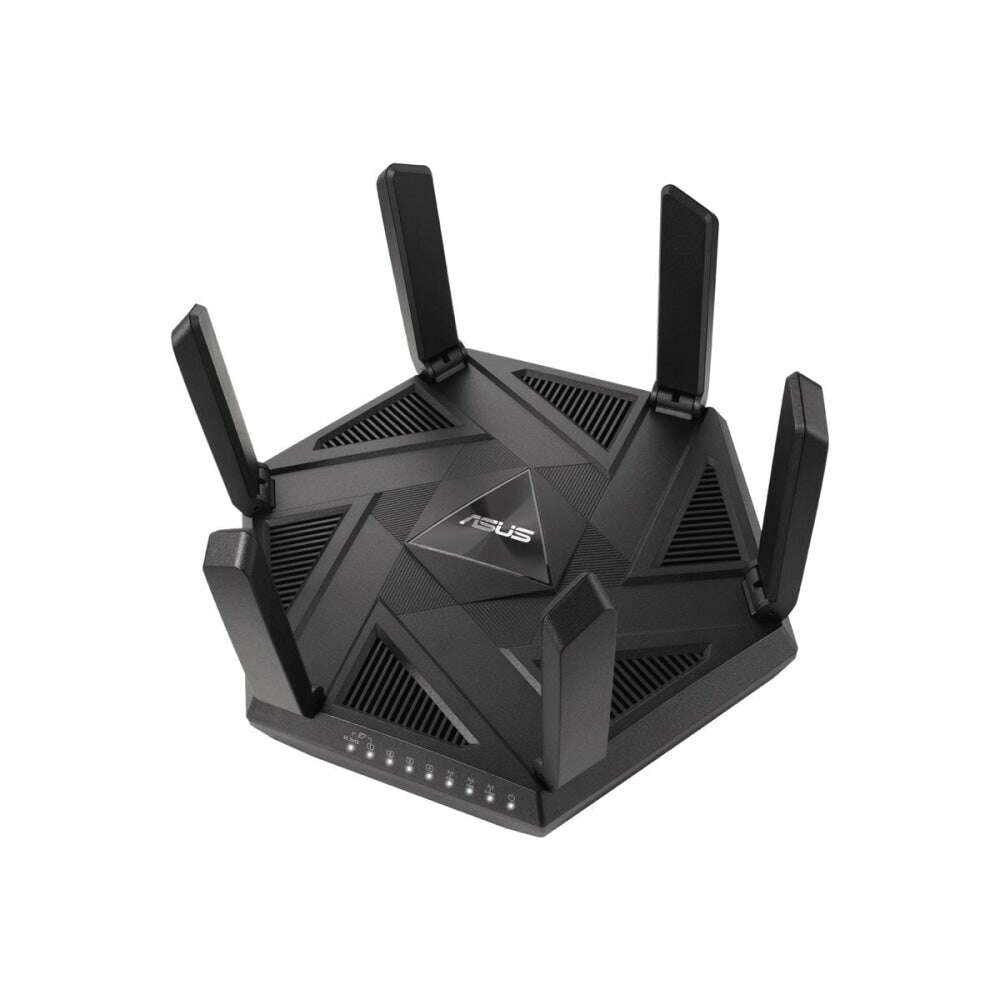Asus rt-axe7800 vezeték nélküli gaming router, háromsávos, négymagos 1,7 ghz-es cpu, 256 mb/512 mb flash/ram, 2,5 g port, aiprotection pro, adaptív qos, vpn fusion, instant guard, iptv, ofdma