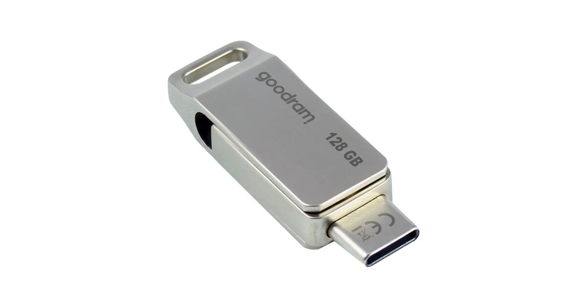 128 GB OTG Flash Drive pendrive 2in1 USB Type-A + USB Type-C connector - 60/20 - Goodram ODA3 USB 3.2 - silver 101747916