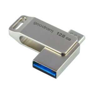 Goodram ODA3 128GB USB 3.2 OTG Flash-Laufwerk mit Typ-A und Typ-C Anschlüssen, silber - Pendrive