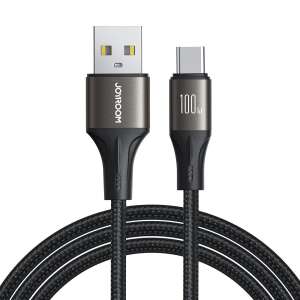 Kabel JoyRoom Light-Speed Series USB-A do Type-C, czarny, szybkie ładowanie 100W, transfer danych 480 Mbps, 1,2m - Kabel