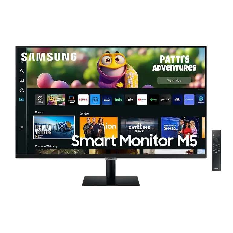 Samsung m5 ls27cm500euxdu smart monitor 27", fullhd, 60hz, va, hangszóró, 2x hdmi, 2x usb, bluetooth 5.2, hd10, tizenos, távirányító