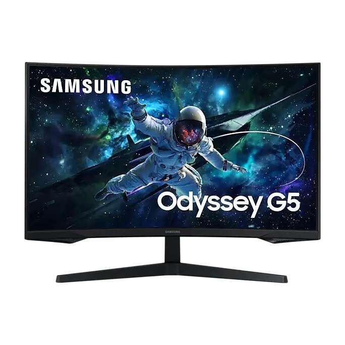 Samsung odyssey g5 g55c monitor, 27", va, 2560 x 1440, 1x hdmi 2.0, 1x audio kimenet, 1x display port 1.2, 1x usb