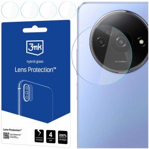 3MK Redmi A3 camera lens protector hybrid glass 4-pack applied to phone - 3MK Screen Protector