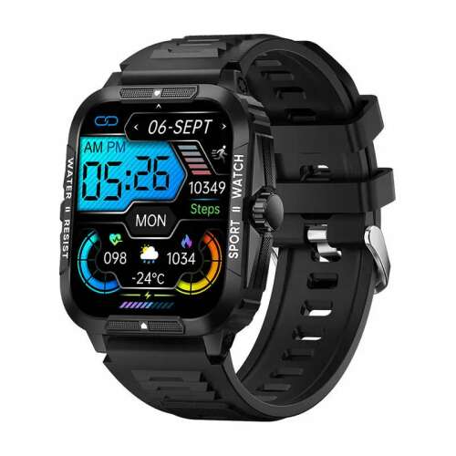 Colmi P76 smartwatch, black, 1.96 inch, waterproof, fitness tracker