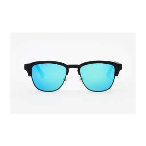 Hawkers Rubber Black Clear Blue New Classic napszemüveg, fekete keret kék tükröződő lencsékkel, elülső nézet - Férfi napszemüveg
