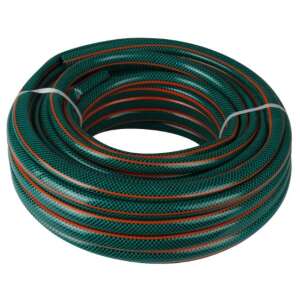 Furtun de grădină Evotools, 50 m, întărit, 1/2 inch, verde cu dungi portocalii - Irigare